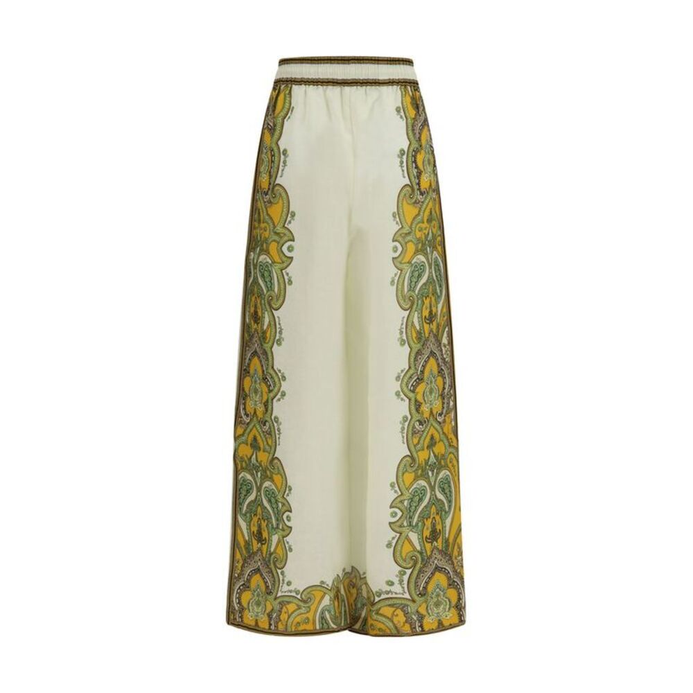 Alemais Beige Linen Casual Women's Pants - Picture 2 of 3